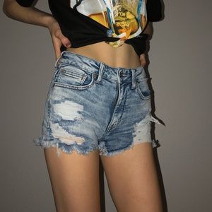 Distressed High Waisted Shorts